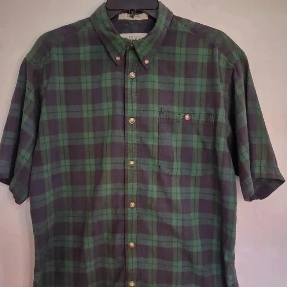 Orvis Other - Orvis Men's Button Down Short Sleeve Plaid Green Blue Shirt